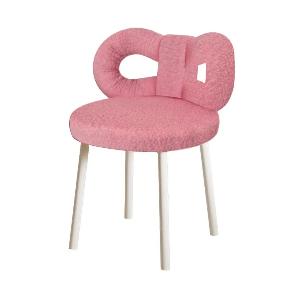 Vanity Stool Bowknot Backrest Armless Dressing Table Chair