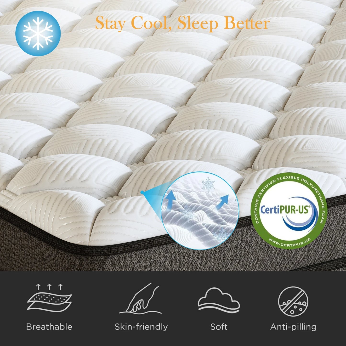 Hybrid Mattress With Cooling Motion Isolation And Pressure Relief