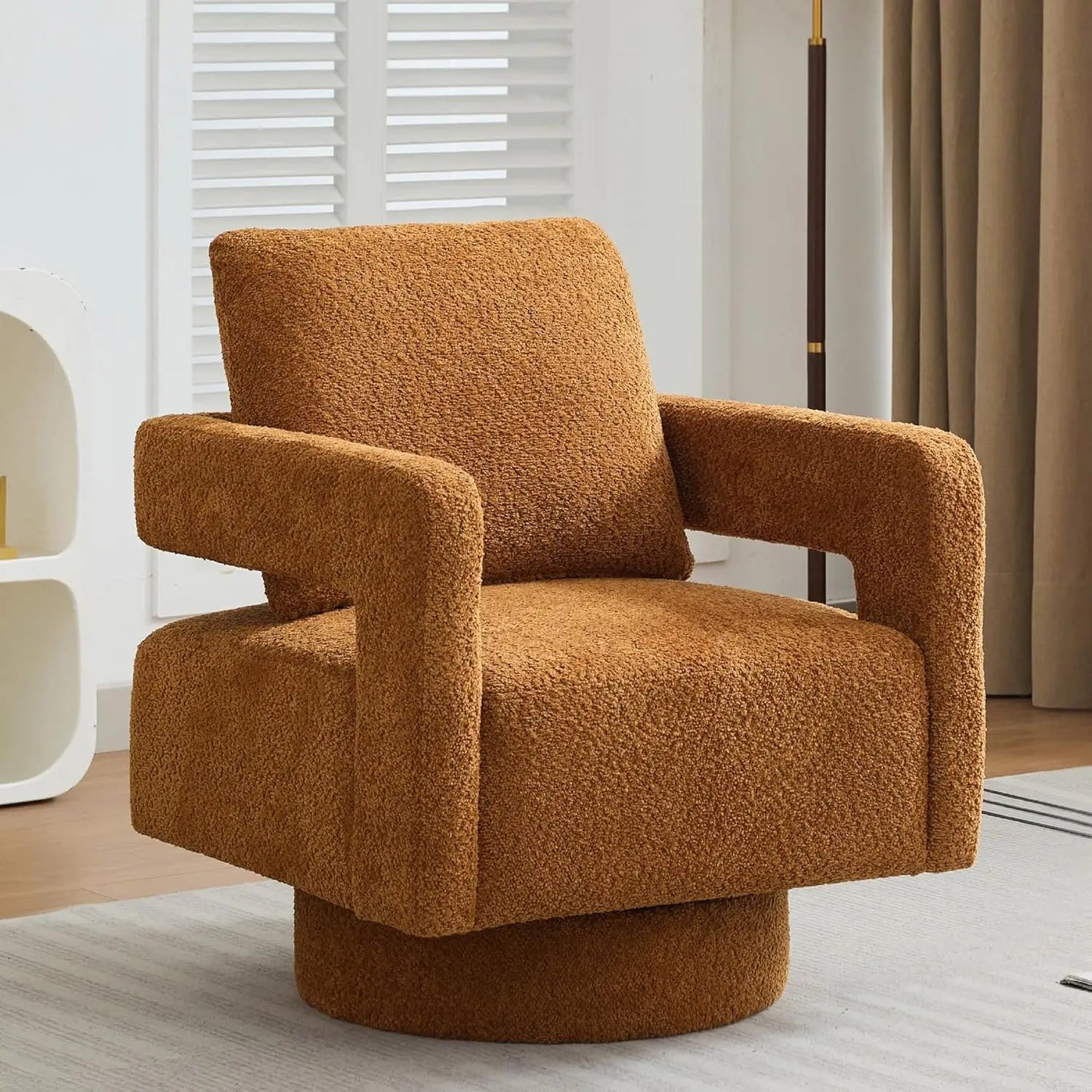 Upholstered Swivel Accent Chair Set of 2 Linen Barrel Chairs