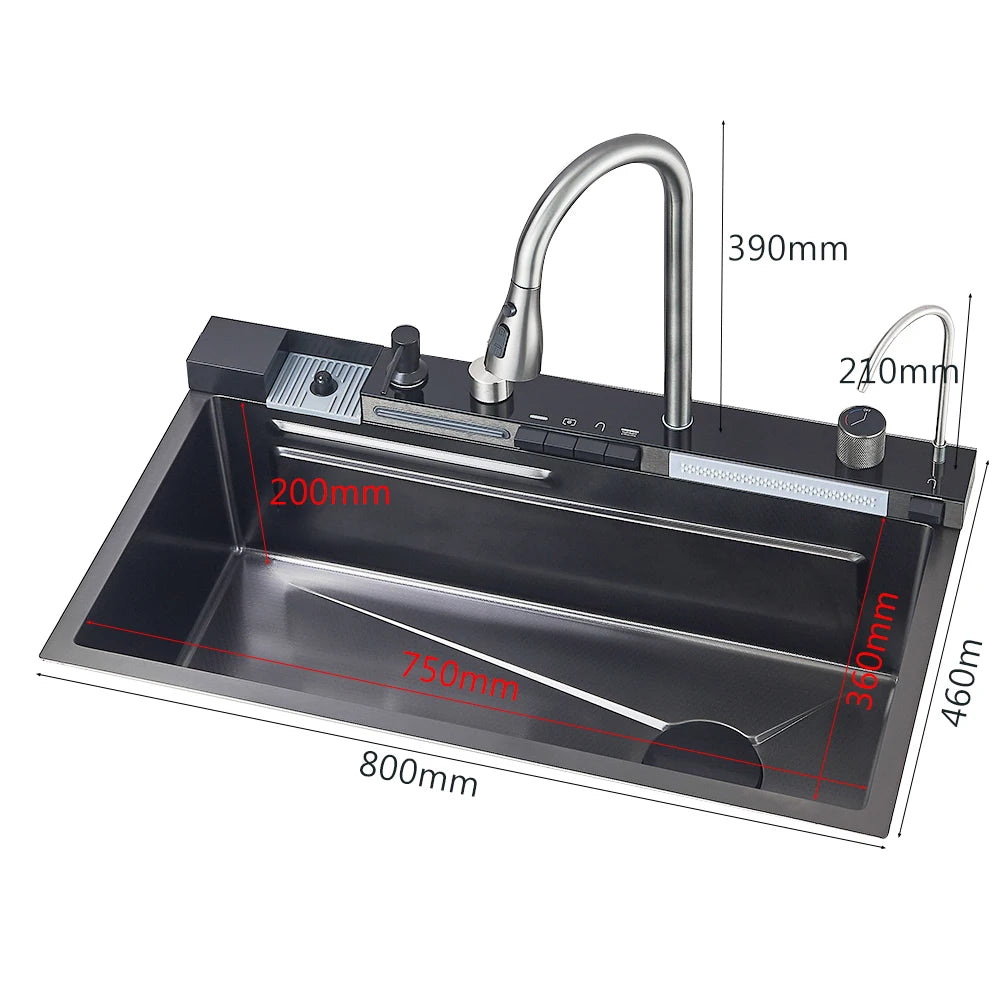 MYQualife Smart Digital Kitchen Sink Set With Temperature Control