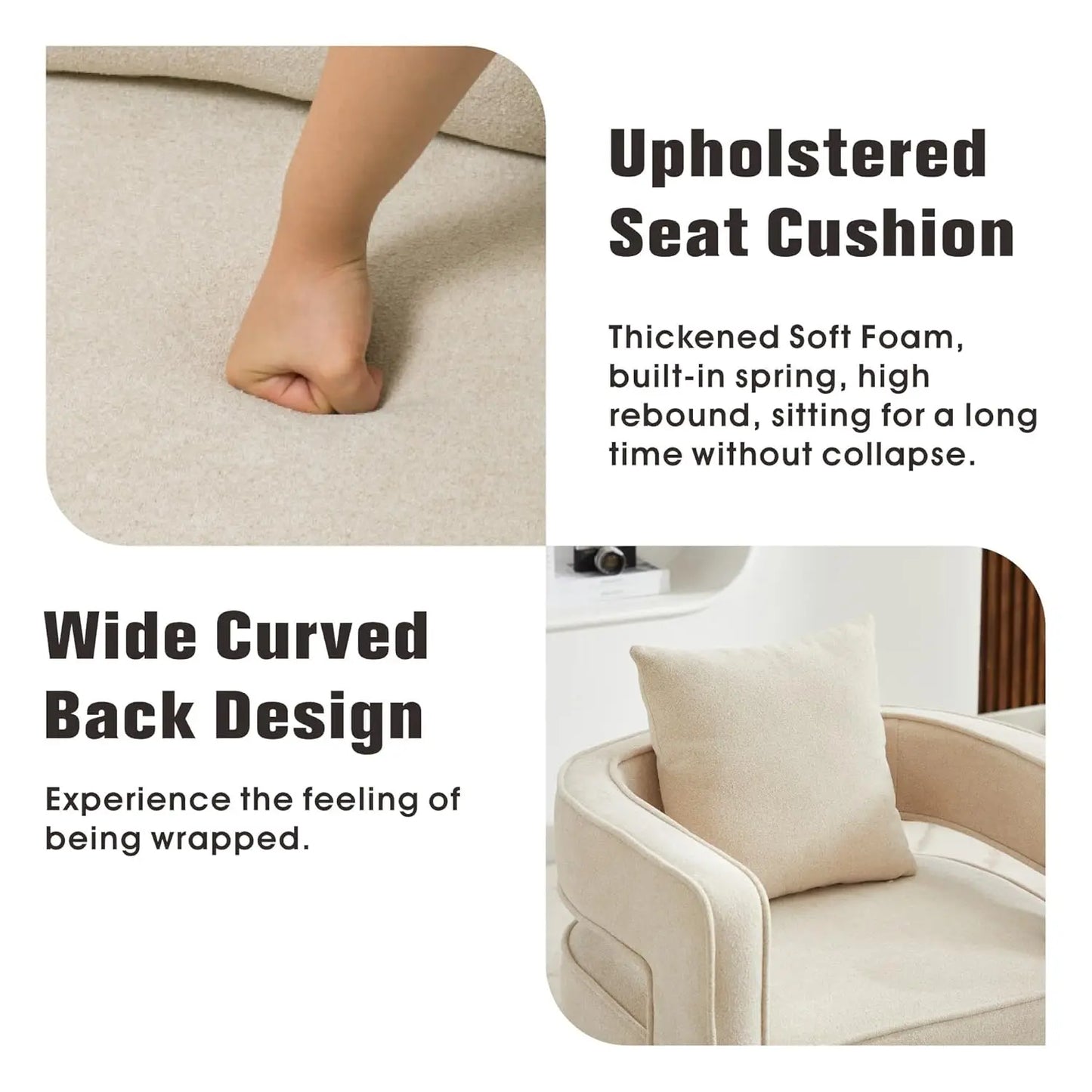 Upholstered Swivel Accent Chair Set of 2 Linen Barrel Chairs