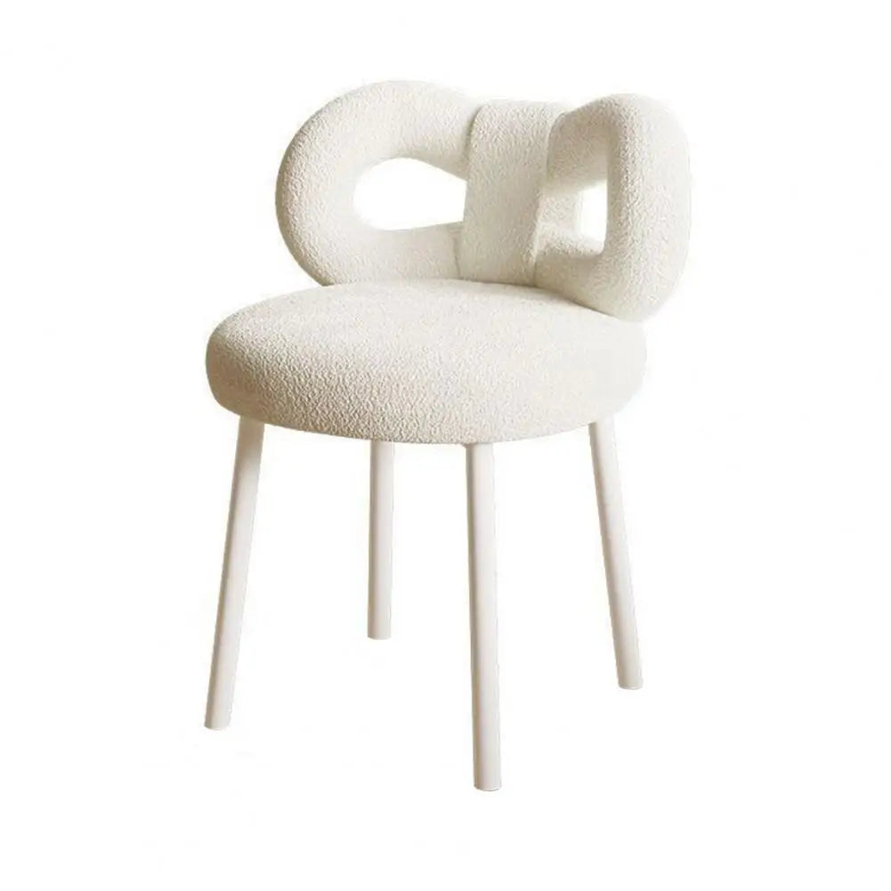 Vanity Stool Bowknot Backrest Armless Dressing Table Chair