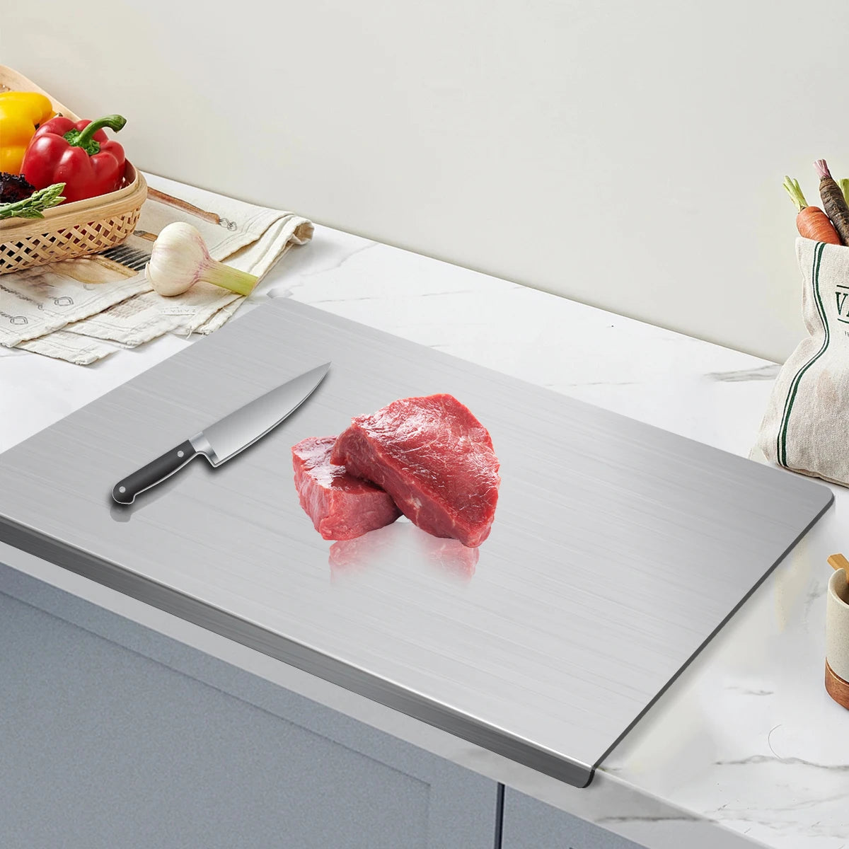 304 Stainless Steel Cutting Board For Kitchen And Food Prep