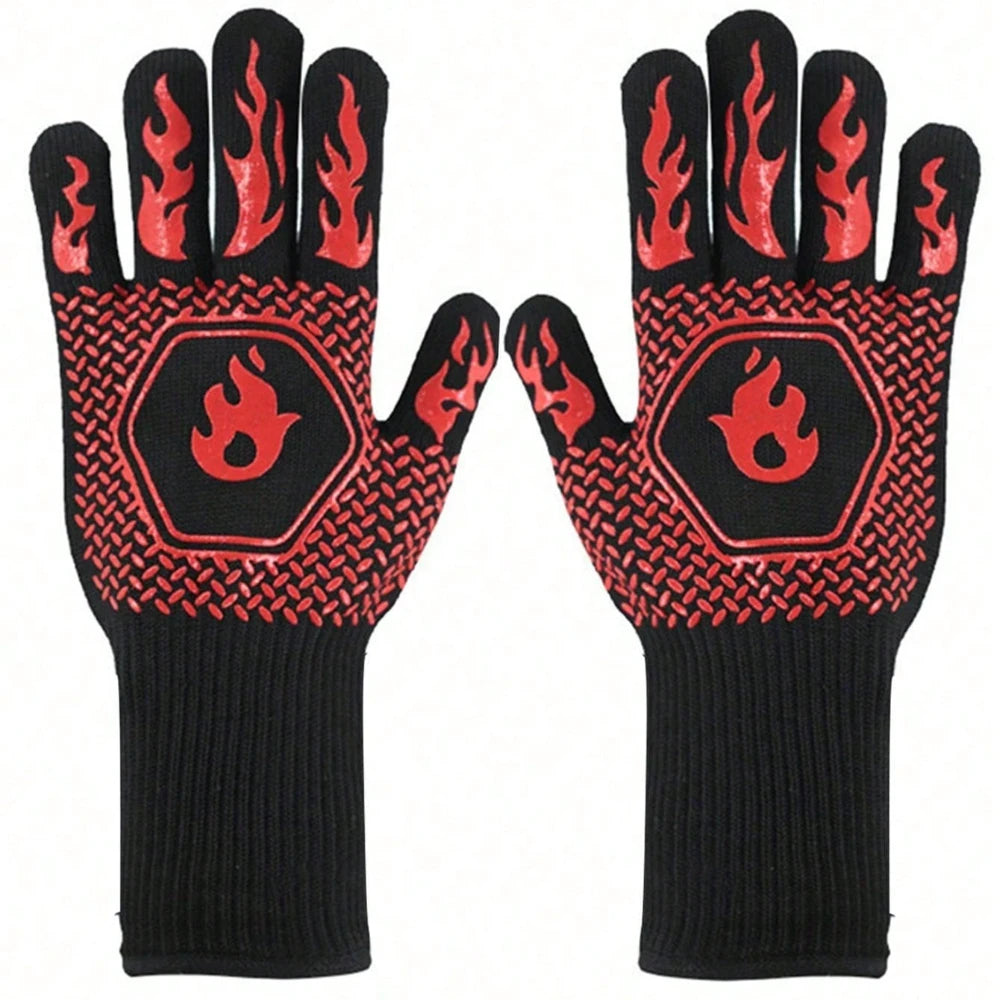 Heat Resistant BBQ Gloves 500 Celsius Anti Scald Oven Mitts