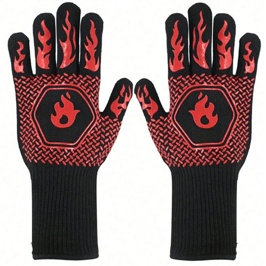 Heat Resistant BBQ Gloves 500 Celsius Anti Scald Oven Mitts