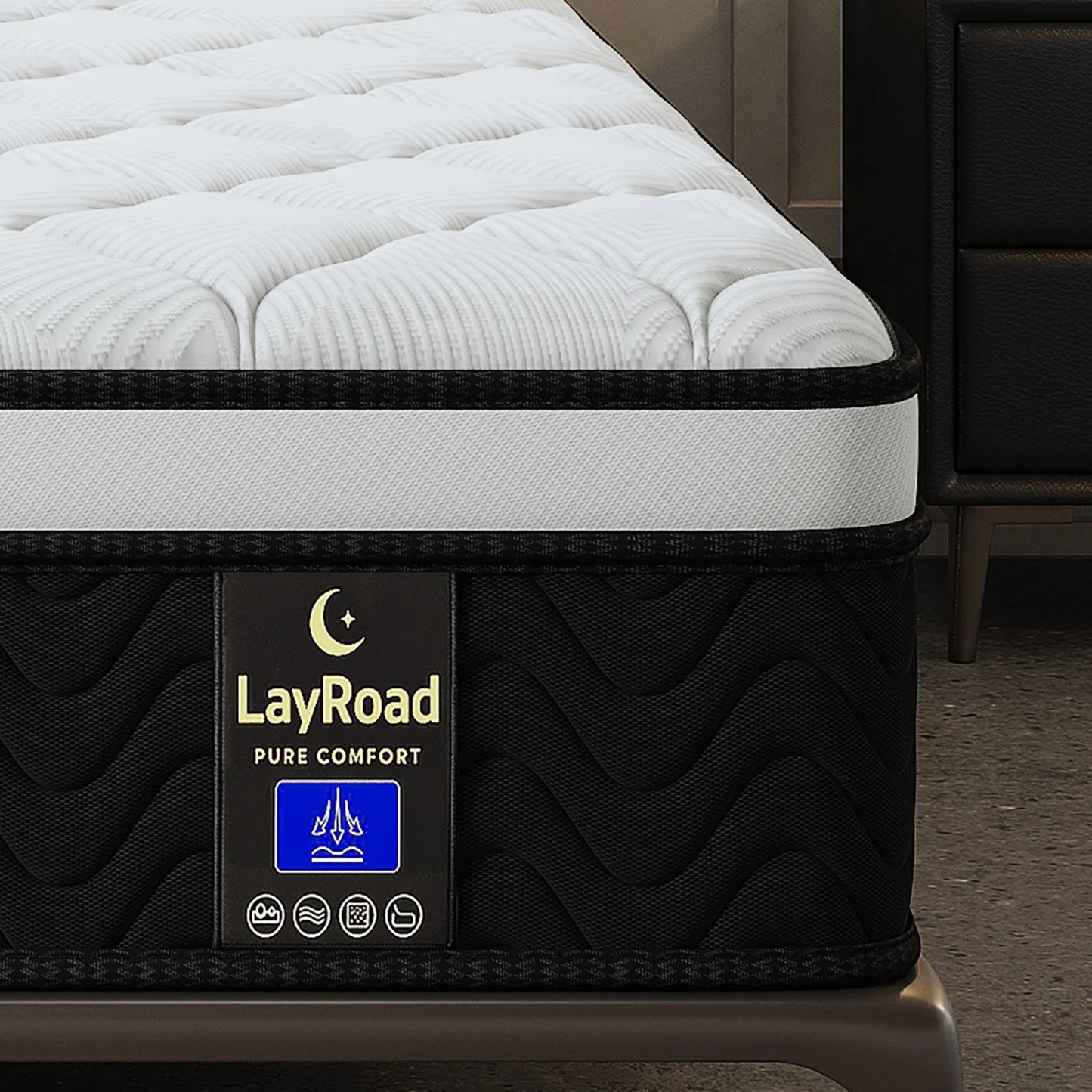 Layroad Memory Foam Mattress With Edge Support Medium Firmness