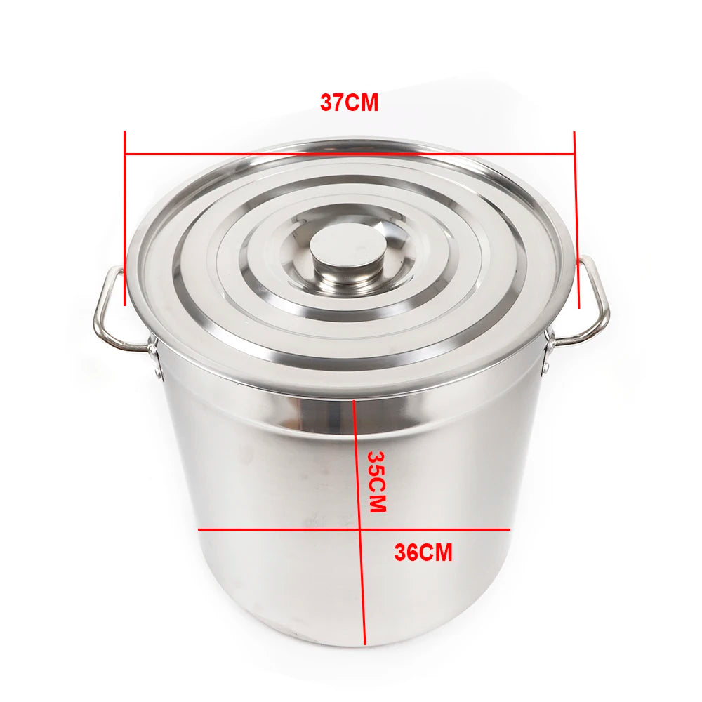 Stainless Steel 35L Soup Stock Pot With Lid For Home