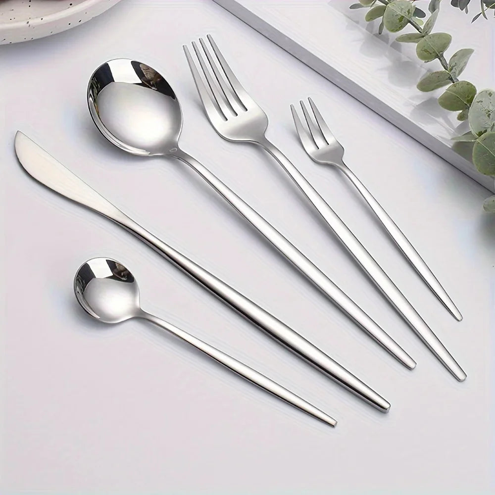 Dinnerware Luxe Golden Stainless Cutlery Set 60-Piece Gift Box