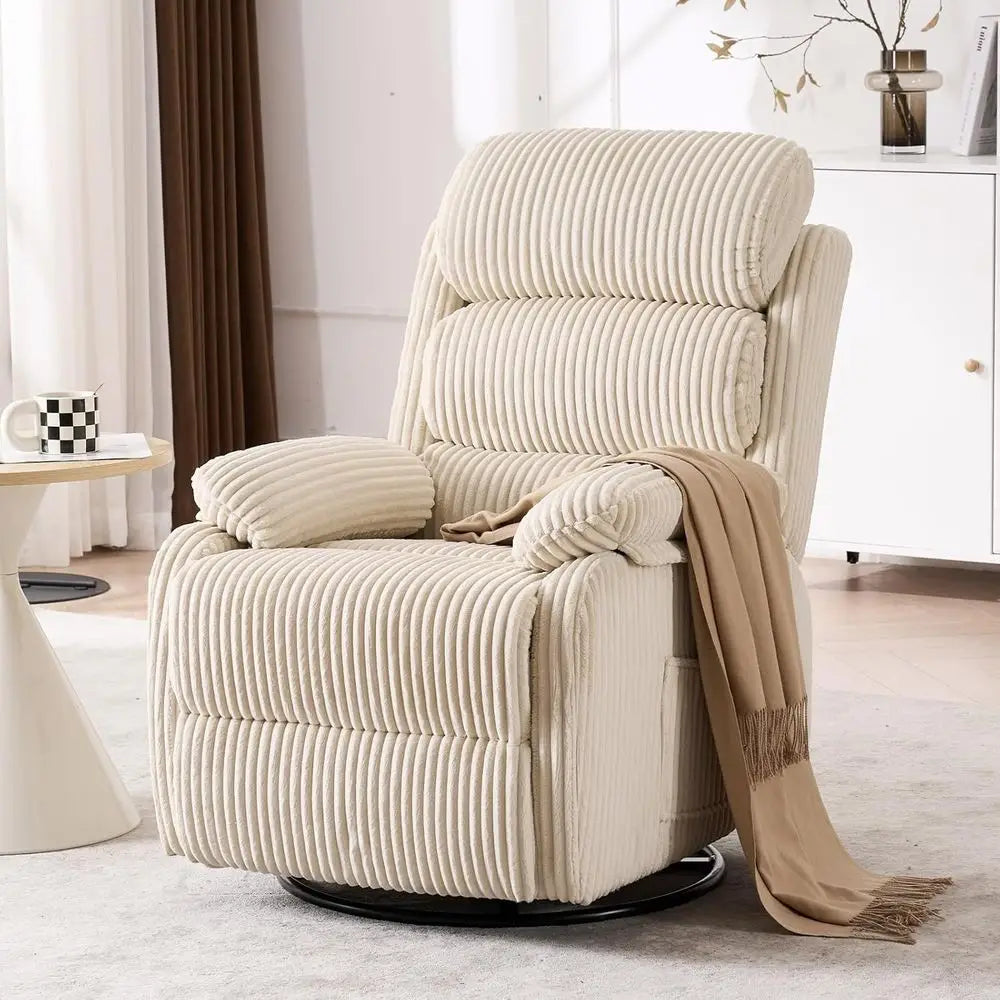 360 Degree Swivel Rocking Recliner With Side Pocket