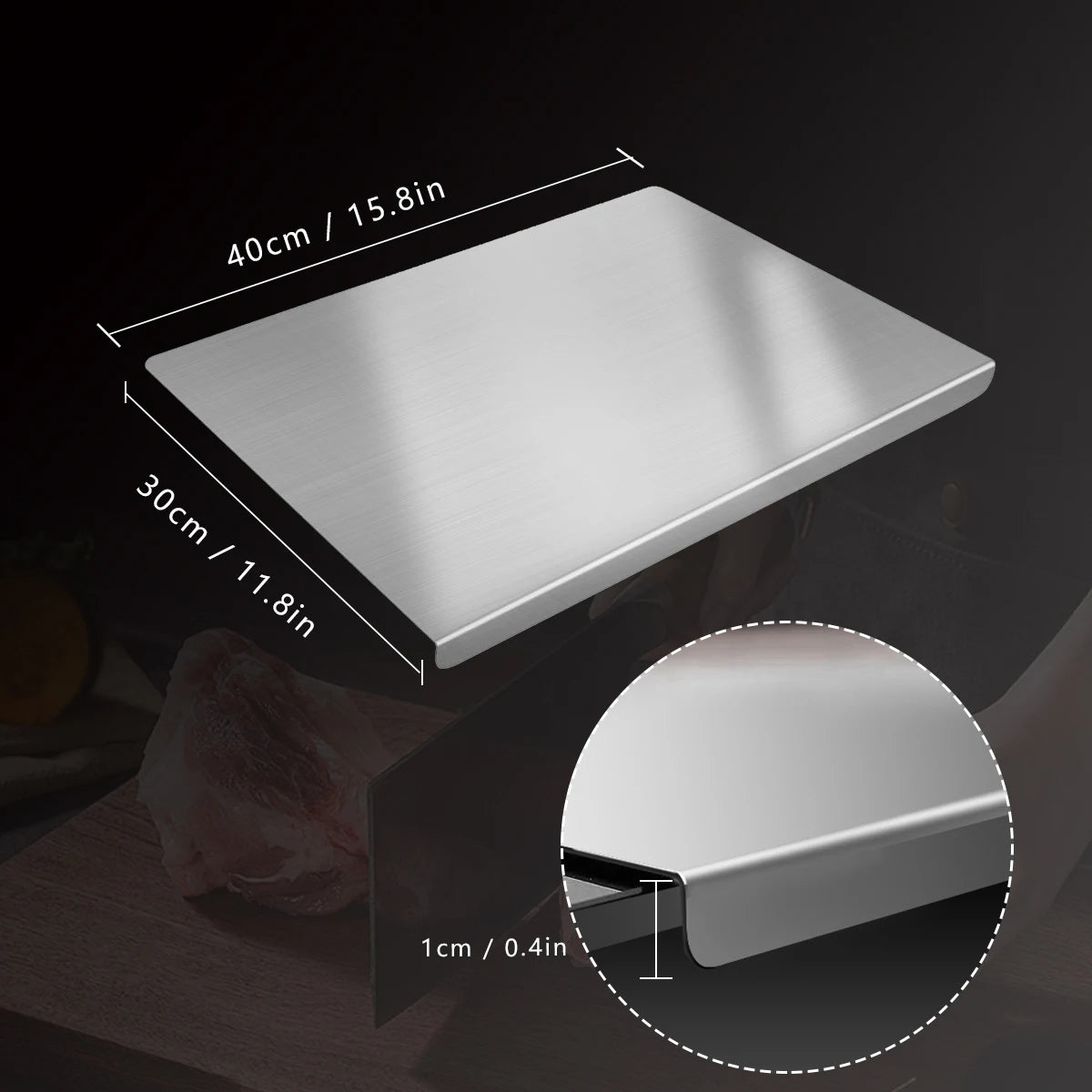 304 Stainless Steel Cutting Board For Kitchen And Food Prep