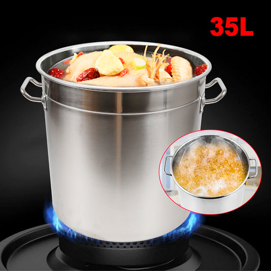 Stainless Steel 35L Soup Stock Pot With Lid For Home