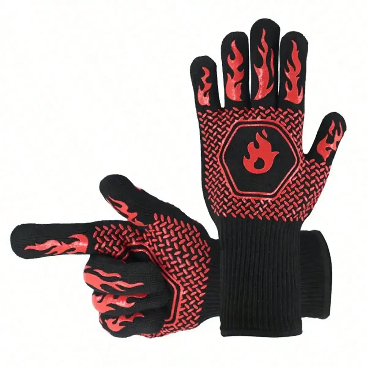 Heat Resistant BBQ Gloves 500 Celsius Anti Scald Oven Mitts