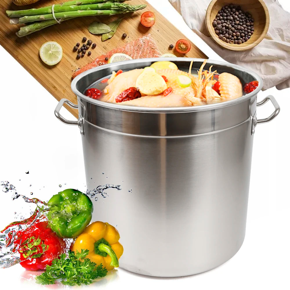Stainless Steel 35L Soup Stock Pot With Lid For Home
