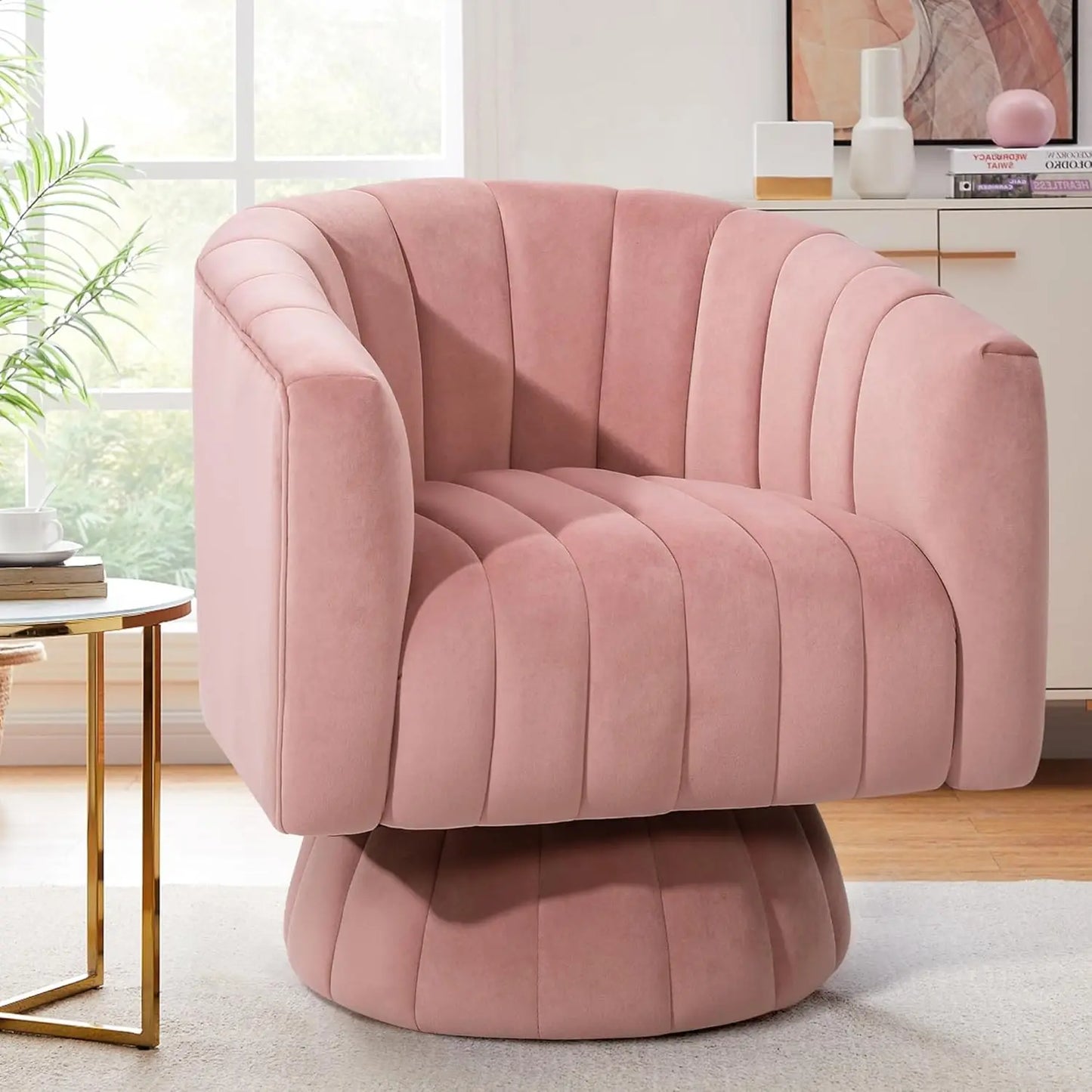 Velvet Tufted 360 Degree Swivel Accent Chairs Set of 2